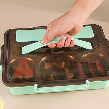 304 Stainless Steel Lunch Box Leakproof Insulated Student Dormitory Bento Box, 4 Grid Pink, 4 Grid Black, 4 Grid Blue, 5 Grid Pink, 5 Grid Black, 5 Grid Blue