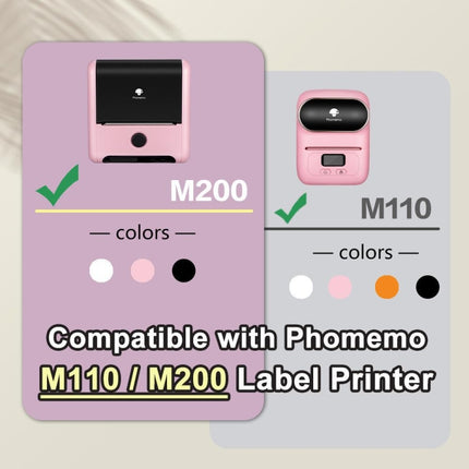 For Phomemo M110 / M200 120 PCS/Roll 40x60mm Square Self-Adhesive Thermal Labels On White Background, 120 PCS/Roll 40x60mm