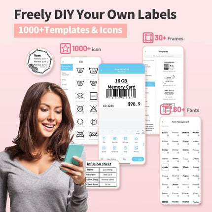 Phomemo M221 Thermal Wireless Label Printer Barcode Bluetooth Label Maker