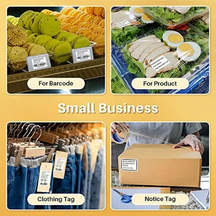 Phomemo M120 Label Maker Barcode Printer Bluetooth Thermal Label Machine, Black, White, Orange