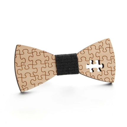 Wooden Bow Tie Men Bow Clothing Decoration, Elk Blue, Elk Black, Puzzle Blue, Puzzle Black, Music Blue, Music Black, Small Anchor Blue, Small Anchor Black