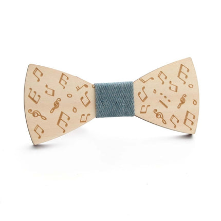 Wooden Bow Tie Men Bow Clothing Decoration, Elk Blue, Elk Black, Puzzle Blue, Puzzle Black, Music Blue, Music Black, Small Anchor Blue, Small Anchor Black