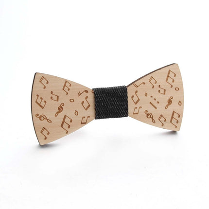 Wooden Bow Tie Men Bow Clothing Decoration, Elk Blue, Elk Black, Puzzle Blue, Puzzle Black, Music Blue, Music Black, Small Anchor Blue, Small Anchor Black
