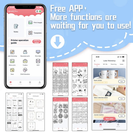 Phomemo M02 PRO Pocket Mini Small Portable Bluetooth Wrong Thermal Tag Printer