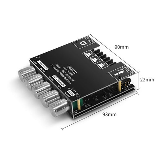 ZK-MT21 50W x 2+100W 2.1 Channel Bluetooth Digital Amplifier Module, ZK-MT21