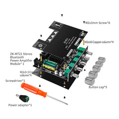 ZK-MT21 50W x 2+100W 2.1 Channel Bluetooth Digital Amplifier Module, ZK-MT21