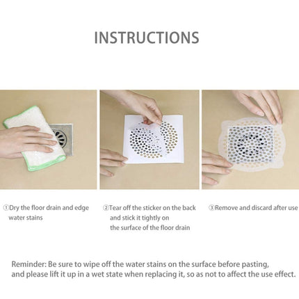 FASOLA 15pcs /Bag Sink Disposable Filter Sewer Mouth Non-woven Floor Drain Sticker, Small Hole, Large Hole