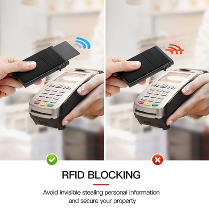 Slim Metal Wallet Pop Up Credit Card Holder RFID Blocking Men Business Card Clip
