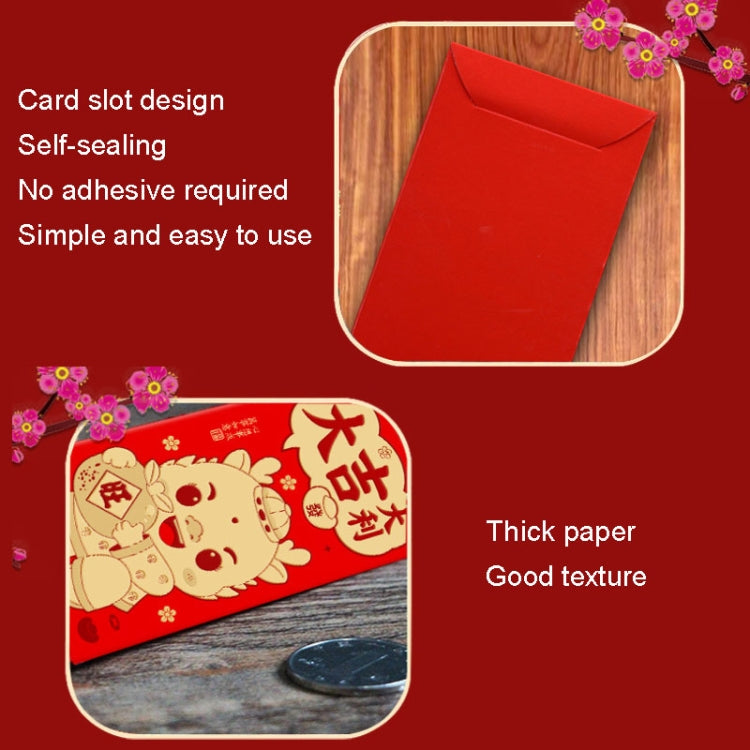 6pcs /Pack Dragon New Year Red Packets Cartoon Dragon Zoshili New Year Red Envelopes, 936L, 928L, 937L, 932L, 973L, 935L, 968L, 927L, 925L, Y9007, 969L, Y9002, Y9001, Y9010, Y9003
