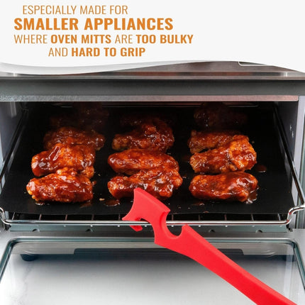 Kitchen Silicone Oven Rack Air Fryer Push Pull Tool with Longer Handle