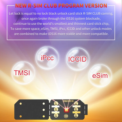 R-SIM18 CLUB Unlock Card Integrate TMSI / eSIM / ICCID / IPCC for iOS System, R-SIM18 CLUB