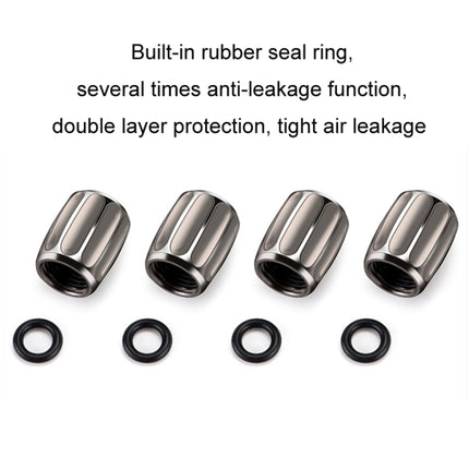 4pcs/set Metal Anti-theft Tyre Core Valve Personalised Conversion Cap, Colorful, Titanium Black, Red, Silver
