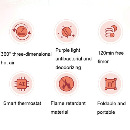 YM-102 Smart Home Timing UV Purple Light Sterilization and Deodorization Dryer Portable Shoe Dryer, US Plug, EU Plug