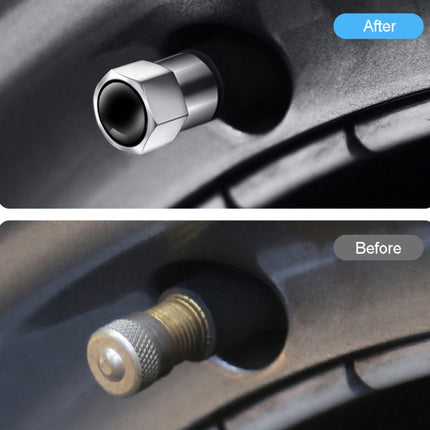 4pcs /Set Hexagonal Metal Tire Valve Caps Automobile Universal Modified Valve Covers, Hexagonal