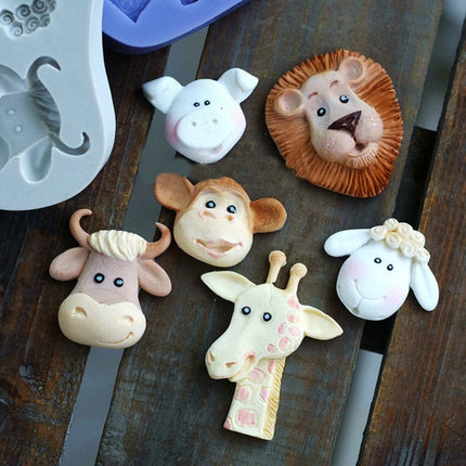 Cartoon Three-dimensional Animals Fondant Silicone Mold Cake Decorating Baking Tools, 1286, 0599