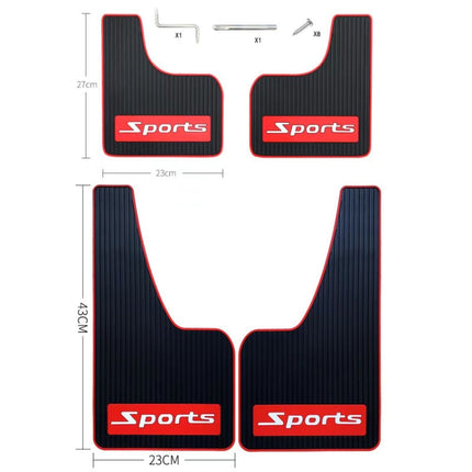 2pcs Car Tire Mud Flap Modification Plastic Anti-Splash Mud Flap, Sports, Cat Eye, Large Sports, Large Blank