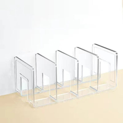 Acrylic Desktop Bookend Book Storage Rack Office Stationery Bookshelf, Regular Transparent, Thicken Transparent With Groove, Thicken Transparent, Thicken Green, Thicken Purple