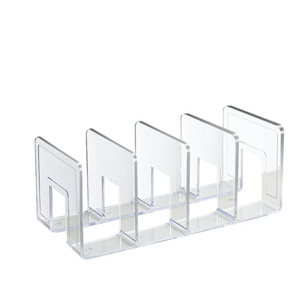 Acrylic Desktop Bookend Book Storage Rack Office Stationery Bookshelf, Regular Transparent, Thicken Transparent With Groove, Thicken Transparent, Thicken Green, Thicken Purple