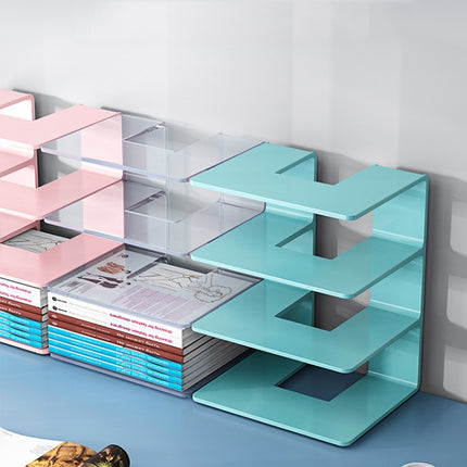 Acrylic Desktop Bookend Book Storage Rack Office Stationery Bookshelf, Regular Transparent, Thicken Transparent With Groove, Thicken Transparent, Thicken Green, Thicken Purple