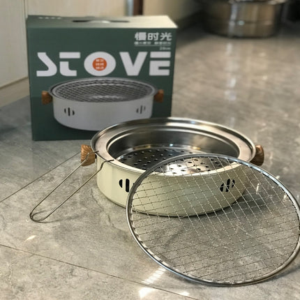 Charcoal Grill Stainless Steel Outdoor Camping Cooking Tea Around The Stove Barbecue Stove, Style A, Style B