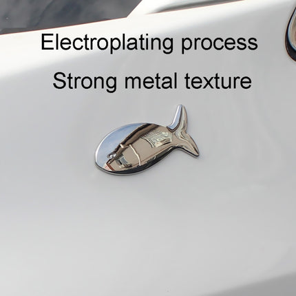 Fish-Shaped Car Metal Stickers Car Body Tail Marker Decorative Decals, Fish-Shaped