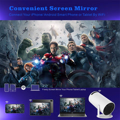 HY300 Smart Projector Android 11.0 System 120 Lumen Portable Projector, US Plug, UK Plug, AU Plug, EU Plug