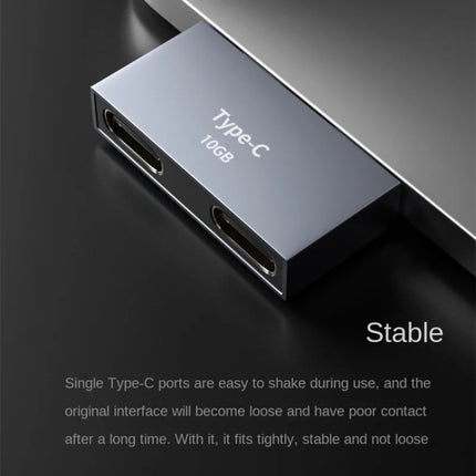 Type-C Docking Station Computer Charging Data Port Power Adapter, 2 x Type-C Female to 2 x Type-C Male, 2 x Type-C Female to Type-C Male