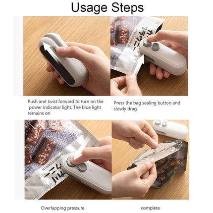 Small 2-in-1 Rechargeable Magnetic Snack Sealer Household Mini Sealing Machine, 2-in-1 White, 2-in-1 Green