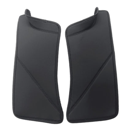 For Tesla Model Y Rear Door Built-In Sill Strip Rear Seats Anti-Kick Leather Protective Pad, Black, Carbon Fiber, TPE
