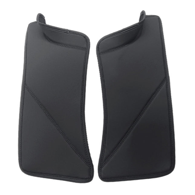 For Tesla Model Y Rear Door Built-In Sill Strip Rear Seats Anti-Kick Leather Protective Pad, Black, Carbon Fiber, TPE