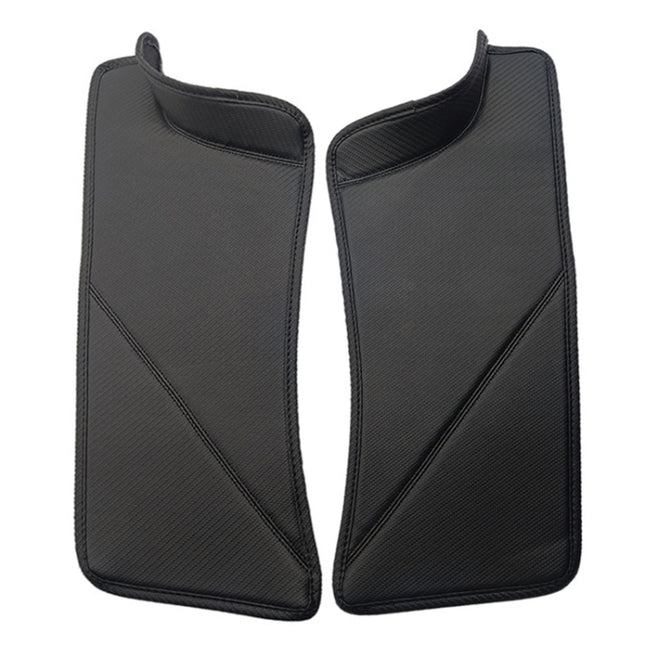 For Tesla Model Y Rear Door Built-In Sill Strip Rear Seats Anti-Kick Leather Protective Pad, Black, Carbon Fiber, TPE