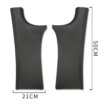 For Tesla Model Y Rear Door Built-In Sill Strip Rear Seats Anti-Kick Leather Protective Pad, Black, Carbon Fiber, TPE