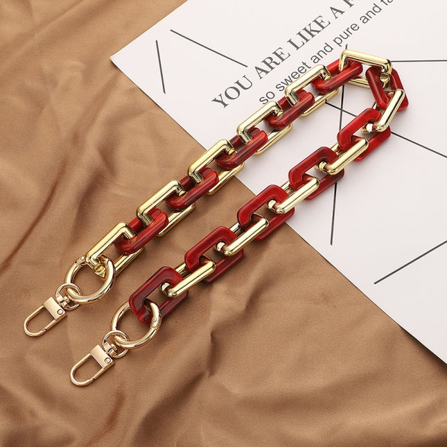 Retro Mobile Phone Chain Lanyard Tortoiseshell Acrylic Resin Bag Chain with Spacer, L205-3HS-40cm, L205-3HS -60cm, L205-3HS-120cm, L205-2HS-40cm, L205-2HS -60cm, L205-2HS-100cm, L205-LS-40cm, L205-LS-60cm, L205-LS-100cm