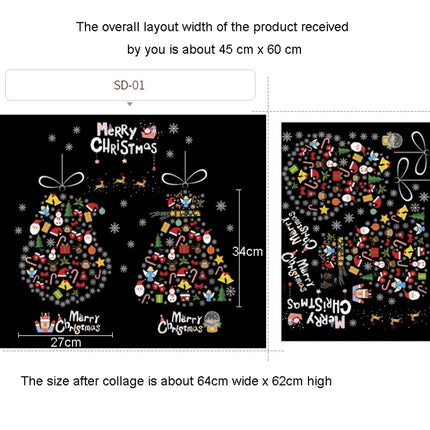 Christmas Window Decoration Poster Santa Claus Elk Snowflake Glass Wall Stickers, SD-01 45x60cm, SD-02 45x60cm, SD-03 30x90cm, SD-05 30x90cm, SD-12 30x90cm, SD-2203 30x45cm, SD-2204 30x45cm, SD-2205 30x45cm, SD-2206 45x60cm, SD-2207 45x60cm            ...
