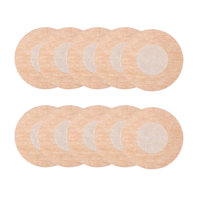 10pcs /Pack Disposable Anti-Bump Invisible Breathable Breast Patch, Flower, Round