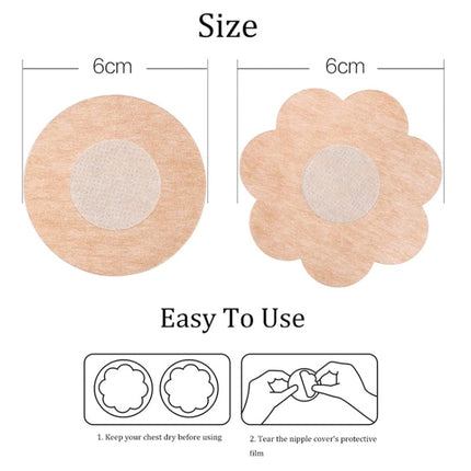 10pcs /Pack Disposable Anti-Bump Invisible Breathable Breast Patch, Flower, Round