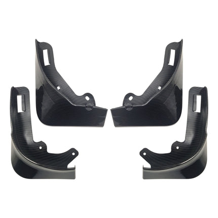 For Tesla Model Y Car Punch-Free Front And Rear Wheel Soft Rubber Mudguards, Matte Black, Carbon Fiber
