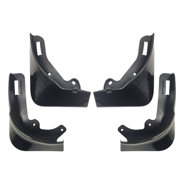 For Tesla Model Y Car Punch-Free Front And Rear Wheel Soft Rubber Mudguards, Matte Black, Carbon Fiber