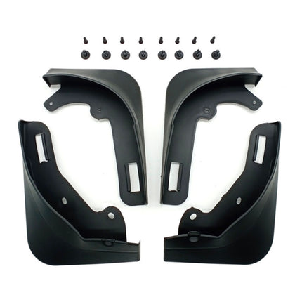 For Tesla Model Y Car Punch-Free Front And Rear Wheel Soft Rubber Mudguards, Matte Black, Carbon Fiber