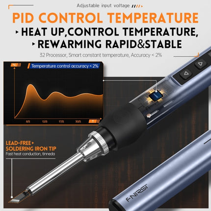 FNIRSI 4pcs/ Set Mini Soldering Station Digital Display Constant Temperature Smart Soldering Iron, Blue Standard BC2, Black Standard BC2, Blue Standard 6 Heads, Black Standard 6 Heads, Blue BC2 with Power Supply, Black BC2 with Power Supply            ...