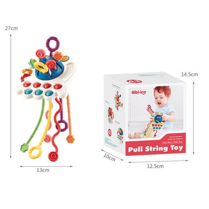 Baby Puzzle Fun Finger Pumping Toys Enlightenment Early Teaching Toys, Octopus (Blue), Octopus (Red), Cartoon Crab (Orange), Cartoon Crab (Green), Rocket (Blue), Rocket (Red), Flying Sword (Red), Flying Sword (White), Crab, Space Ship, Mobile Phone Rab...