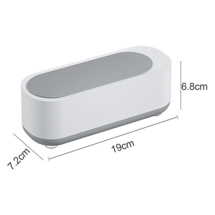 Limpiador ultrasónico multifuncional para limpiar joyas, gafas, lentes, batería seca, gris, modelo de batería seca, recargable con luz violeta