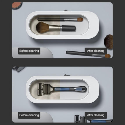 Limpiador ultrasónico multifuncional para limpiar joyas, gafas, lentes, batería seca, gris, modelo de batería seca, recargable con luz violeta