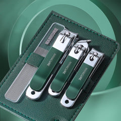 4pcs /Set Stainless Steel Nail Knife Set Household Portable Rotating Bag Nail Cutting Tool, Light Pink, Matcha Green, Dark Green