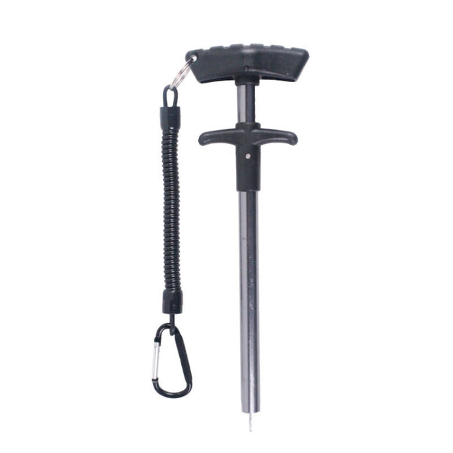 Aluminum Alloy Decoupler T-Shaped Fish Hook Remover Sea Fishing Equipment 24 X 7.5cm, Blue, Gray+Spring Rope