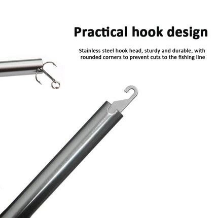 Aluminum Alloy Decoupler T-Shaped Fish Hook Remover Sea Fishing Equipment 24 X 7.5cm, Blue, Gray+Spring Rope