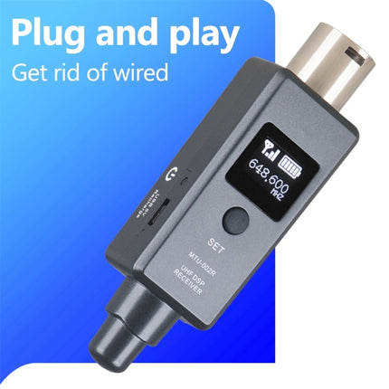 Sistema inalámbrico de micrófono MTU-002 Transmisor y receptor DSP UHF Micrófono/Línea Dos modos