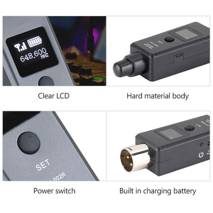 Sistema inalámbrico de micrófono MTU-002 Transmisor y receptor DSP UHF Micrófono/Línea Dos modos