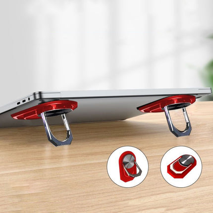 1pair Metal Laptop Invisible Stand Mini Desktop Heightening Cooling Rack Folding Keyboard Stand