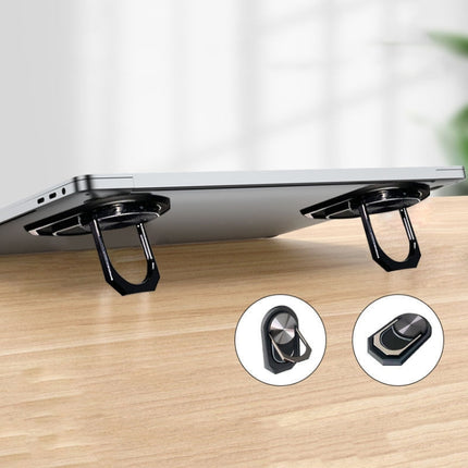1pair Metal Laptop Invisible Stand Mini Desktop Heightening Cooling Rack Folding Keyboard Stand